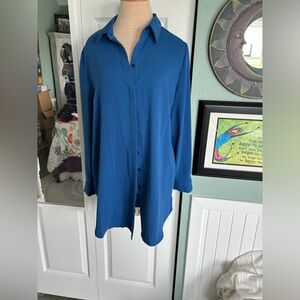 Chicos 1 blue button down tunic